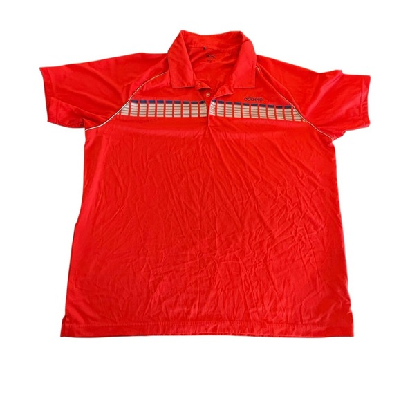 Adidas Adizero Golf Polo Shirt Mens 2XL Red Short Sleeve Graphic Athletic - Picture 1 of 5